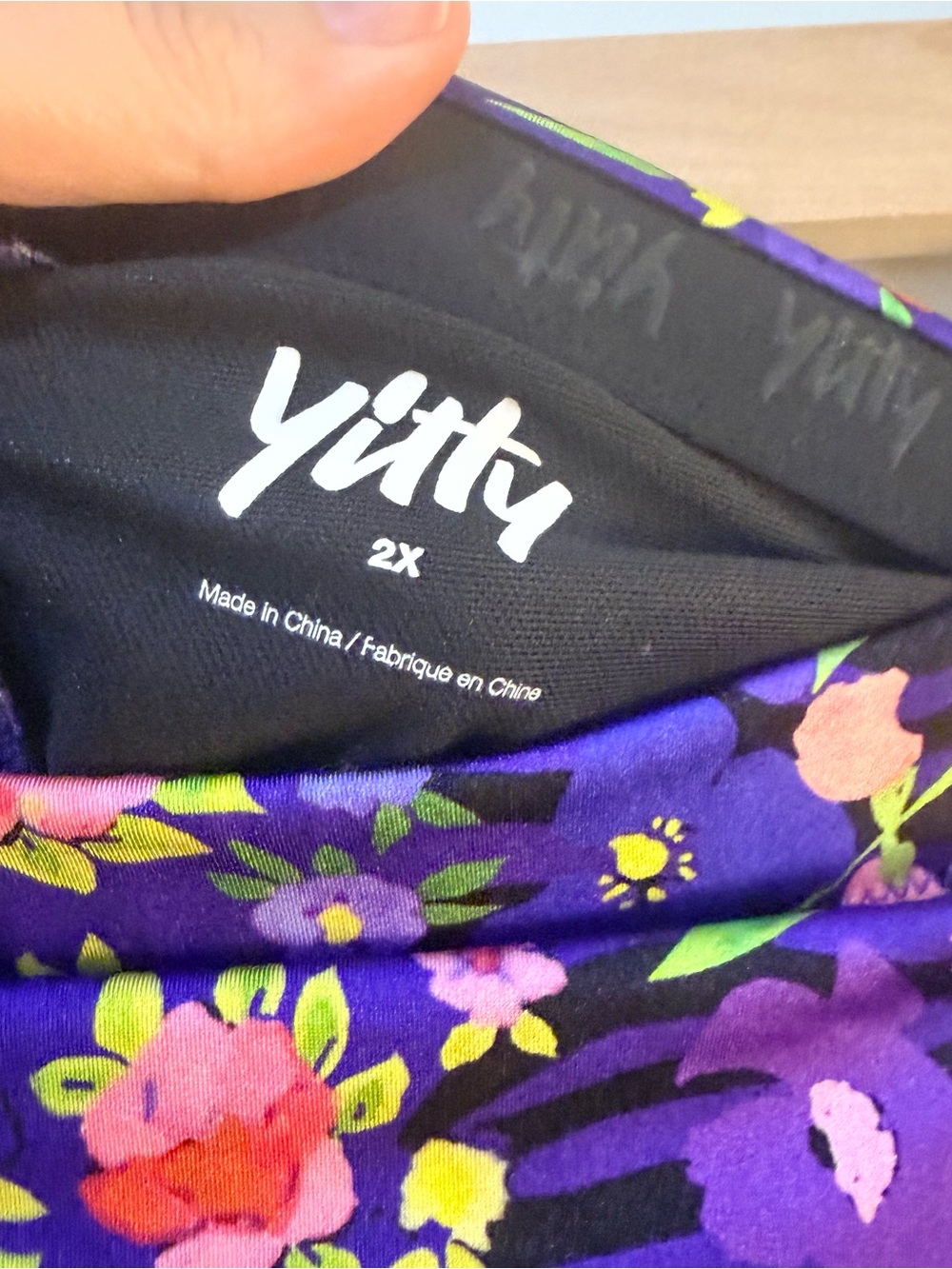 2-Pack Womenβs 2x Yitty Spandex Workout Athleisure Biker Shorts Purple Colorful - Picture 6 of 8